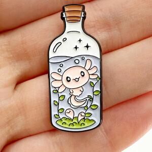 Axolotl in a Bottle Enamel Pin
